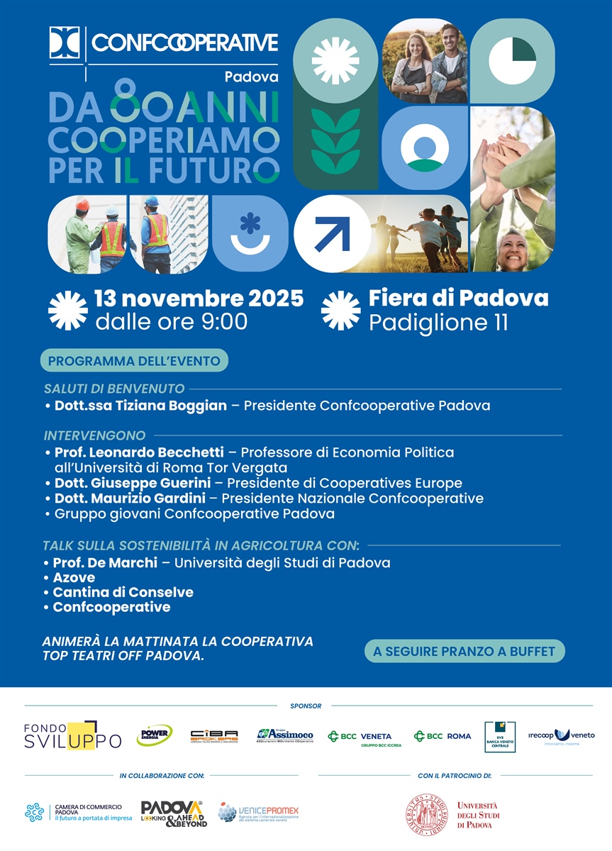 Confcooperative Padova festeggia 80 anni!