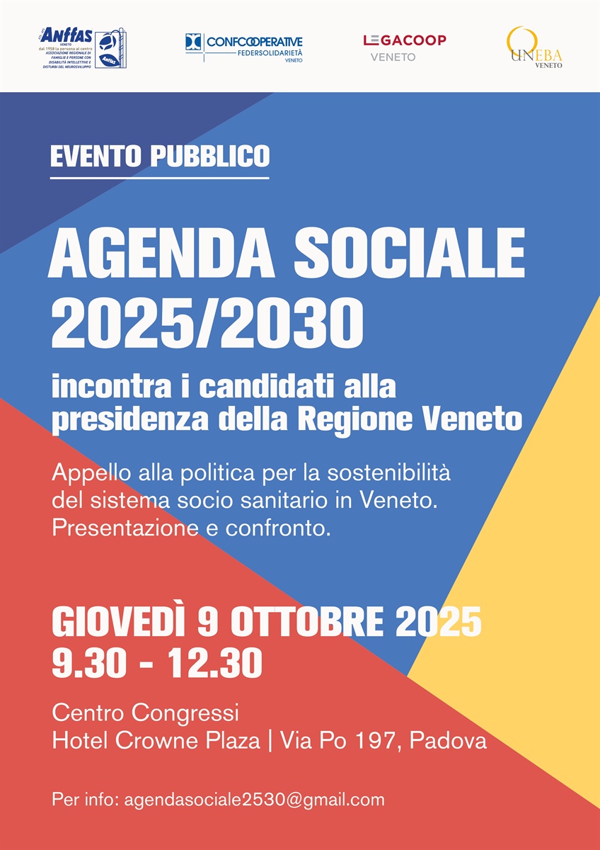 Agenda Sociale 2025/2030 incontra i candidati alla presidenza della Regione Veneto