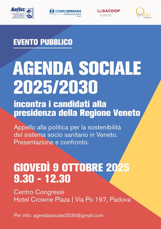 Agenda Sociale 2025/2030 incontra i candidati alla presidenza della Regione Veneto