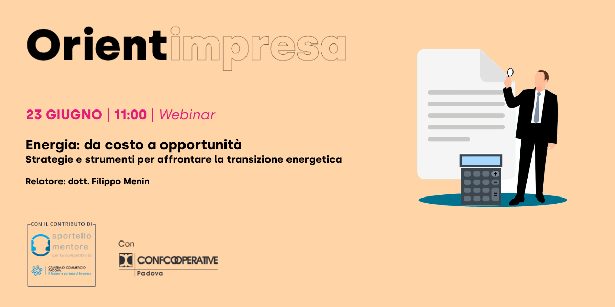 Rassegna Orientimpresa - Webinar “Energia: da costo a opportunità. Strategie e strumenti per affrontare la transizione energetica”